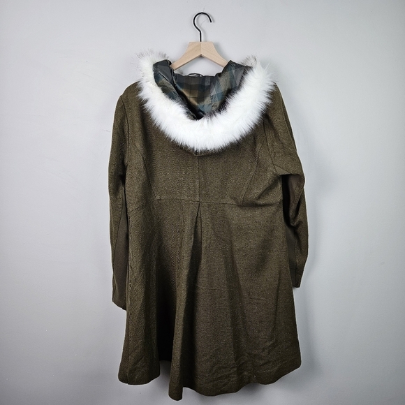 Torrid Outlander Coat Fur Tweed Riding Coat Jacket 0 - Picture 7 of 15